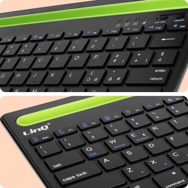 Trådlöst tangentbord - LinQ - QWERTY - Kompatibelt med iOS/Android/Windows - Uppladdningsbart USB-C - Plug and Play