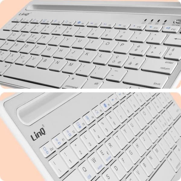 Trådlöst tangentbord - LinQ - QWERTY - Vit - Kompatibel med iOS/Android/Windows - USB C