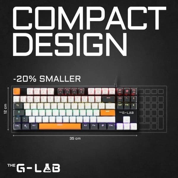 Speltangentbord - THE G-LAB - KEYZ-MERCURY-C/FR - Mekaniskt - TKL - 3 färger Vit+Svart+OrangeFR