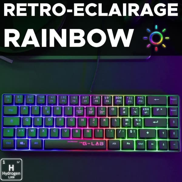 Speltangentbord - THE G-LAB - KEYZ-HYDROGEN/FR - 60 % svart membran