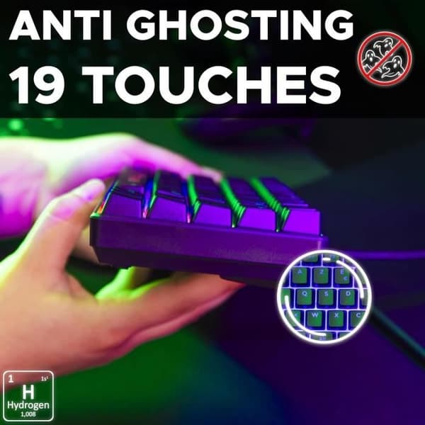 Speltangentbord - THE G-LAB - KEYZ-HYDROGEN/FR - 60 % svart membran