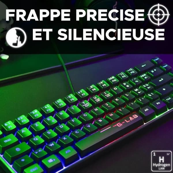Speltangentbord - THE G-LAB - KEYZ-HYDROGEN/FR - 60 % svart membran