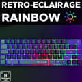 Miniatyrbillede 3 af 6: Speltangentbord - THE G-LAB - KEYZ-HYDRO-BKG/FR - 60% membran 2 färger svarta + grå tangenter