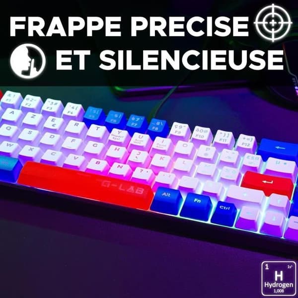 Speltangentbord - THE G-LAB - KEYZ-HYDRO-BWR/FR - 60 % membran 3 nyckelfärger Blå-Vit-Röd