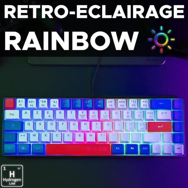 Speltangentbord - THE G-LAB - KEYZ-HYDRO-BWR/FR - 60 % membran 3 nyckelfärger Blå-Vit-Röd