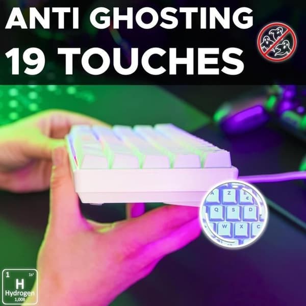 Speltangentbord - THE G-LAB - KEYZ-HYDROGEN-W/FR - 60 % vitt membran