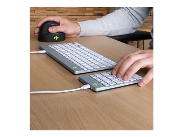 R-Go Numeric keyboard Compact break - Tastegruppe - USB, USB-C - hvit