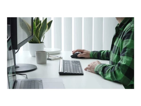 Targus EcoSmart - Tangentbord - hållbar energiutvinning - antimikrobiell - bakgrundsbelyst - trådlös - Bluetooth 5.0 - QWERTY - brittisk - tangentbry