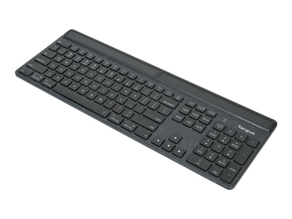 Targus EcoSmart - Tangentbord - hållbar energiutvinning - antimikrobiell - bakgrundsbelyst - trådlös - Bluetooth 5.0 - QWERTY - brittisk - tangentbry