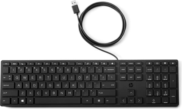 HP Wired Desktop 320K -näppäimistö, Täysikokoinen (100 %), USB, Musta