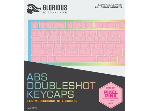 Glorious PC Gaming Race Doubleshot Keycaps V2, Tangentbordsknapp, Akrylnitrilbutadienstyren (ABS), Rosa