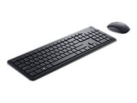 Dell Wireless Keyboard and Mouse KM3322W - Sats med tangentbord och mus - trådlös - 2.4 GHz - QWERTY - ukrainska - svart