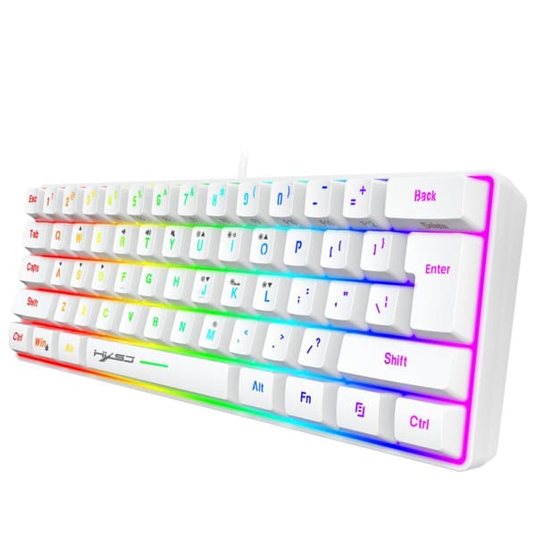 INF Bærbart kablet gaming-tastatur med RGB-baggrundsbelysning, 61 taster