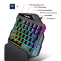 Miniatyrbilde 4 av 8: INF Enhånds spilltastatur, mus, RGB-bakbelyst håndleddsstøtte