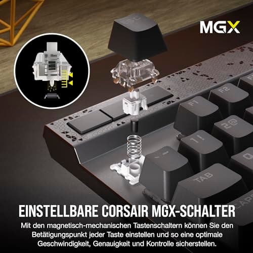 Corsair CH-910961G-DE - Tangentbord - Bakgrundsbelyst RGB LED /CORSAIR MGX - Svart / Svart PBT-tangentkapslar (CH-910961G-DE)