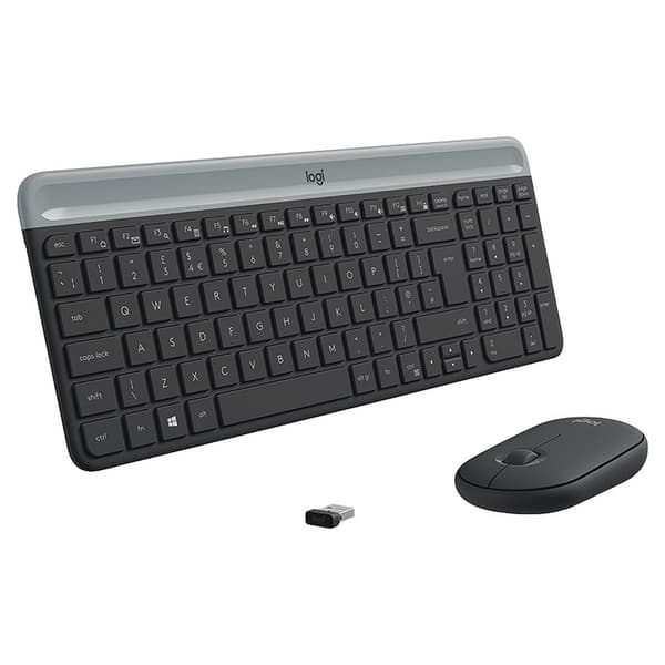 Tangentbord och Mus Logitech 920-009190 Svart Grå Franska AZERTY