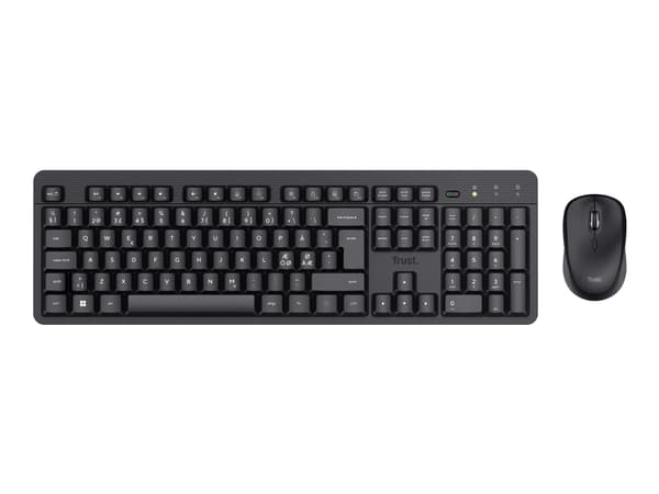 Trust TKM-360 - Sats med tangentbord och mus - tyst - trådlös - QWERTY - Nordisk - svart