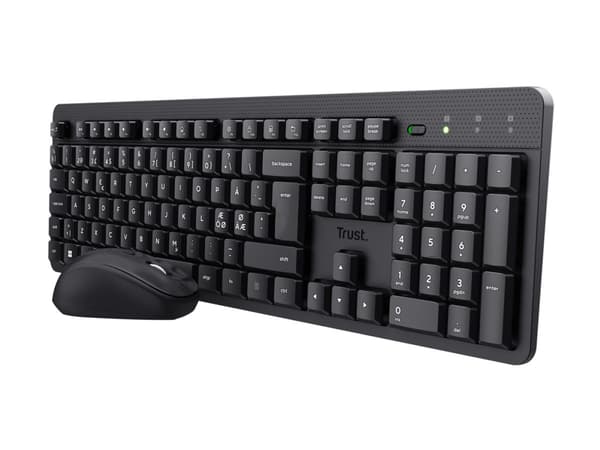 Trust TKM-360 - Sats med tangentbord och mus - tyst - trådlös - QWERTY - Nordisk - svart