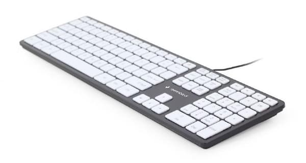 Gembird Chocolate Keyboard USB US Black with White keys Sort, Hvid