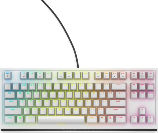 Alienware AW420K - Tangentbord - utan numerisk knappsats - bakgrundsbelyst - USB - QWERTY - amerikansk - tangentbrytare: CHERRY MX Red - månljus