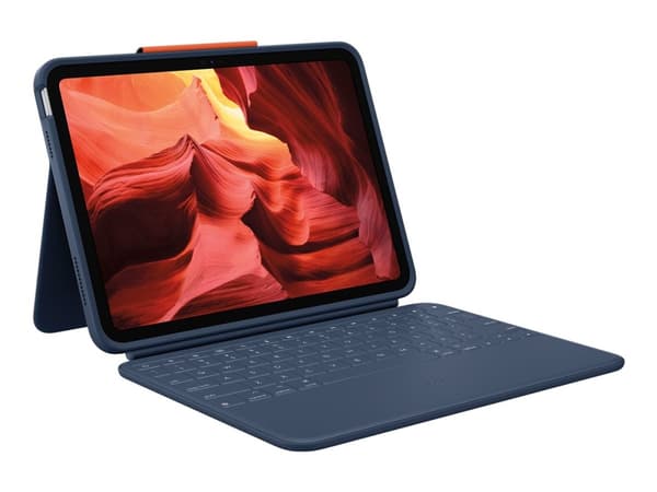Logitech Rugged Combo 4 - Tastatur og folioveske - Apple Smart connector - klassisk blå - for Apple 10.9-inch iPad (10. generasjon)