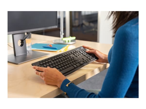 Logitech MK370 Combo for Business, Täysikokoinen (100 %), RF Wireless + Bluetooth, Kalvokytkin, AZERTY, Grafiitti, Sisältää hiiren