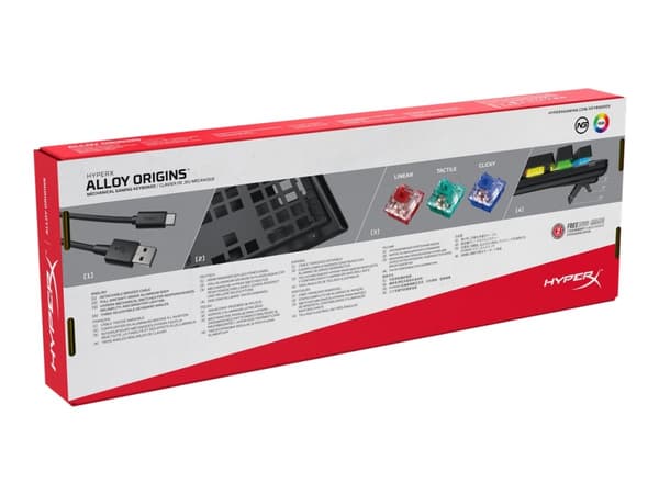 HYPERX ALLOY ORIGINS PBT, HX RED - MECHANICAL KEYBOARD (NORDIC)