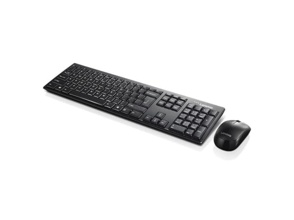 Lenovo 100 Wireless Combo - Sats med tangentbord och mus - trådlös - 2.4 GHz - engelska - svart - detaljhandel