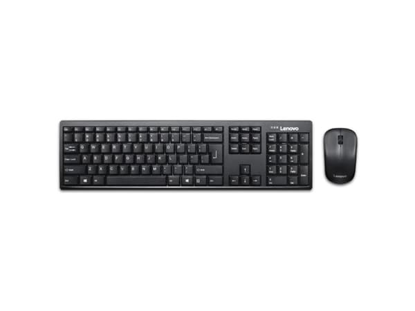 Lenovo 100 Wireless Combo - Sats med tangentbord och mus - trådlös - 2.4 GHz - engelska - svart - detaljhandel