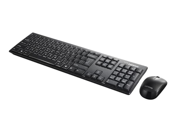 Lenovo 100 Wireless Combo - Sats med tangentbord och mus - trådlös - 2.4 GHz - engelska - svart - detaljhandel Svart
