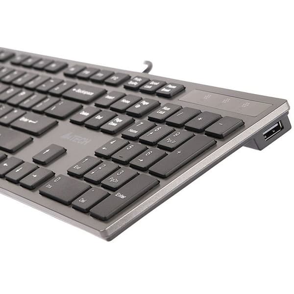 Tangentbord A4 Tech KV-300H QWERTY Svart Grå Svartvit Svart/Grå