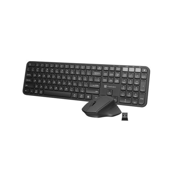 Tangentbord och Mus Natec NKL-1998 Qwerty US Svart