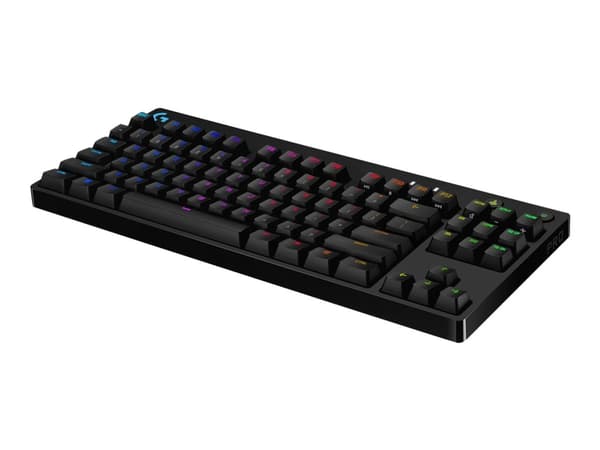 Logitech Pro - Tastatur - bakgrunnsbelyst - USB - QWERTY - Storbritannia - tastsvitsj: GX Blue Clicky - svart Sort