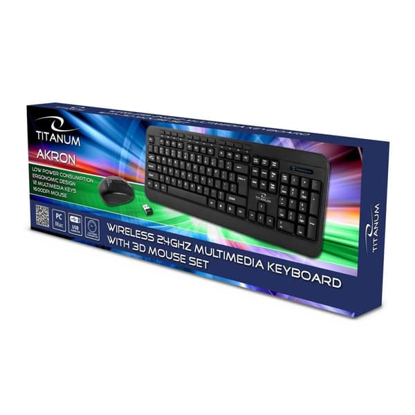 Tastatur og mus Titanum TK109 Sort