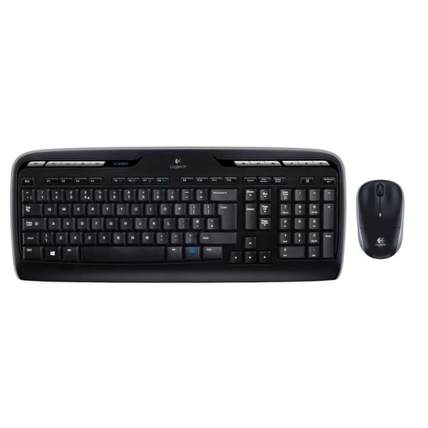 Tangentbord och Mus Logitech Wireless Combo MK330 Svart Qwerty US Svart