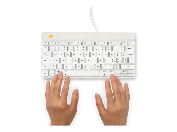 R-Go Compact Break - Tastatur - with integrated break indicator - USB-C - QWERTY - Italiensk - hvit