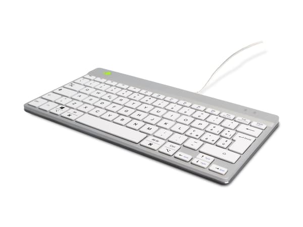R-Go Compact Break - Tastatur - with integrated break indicator - USB-C - QWERTY - Italiensk - hvit