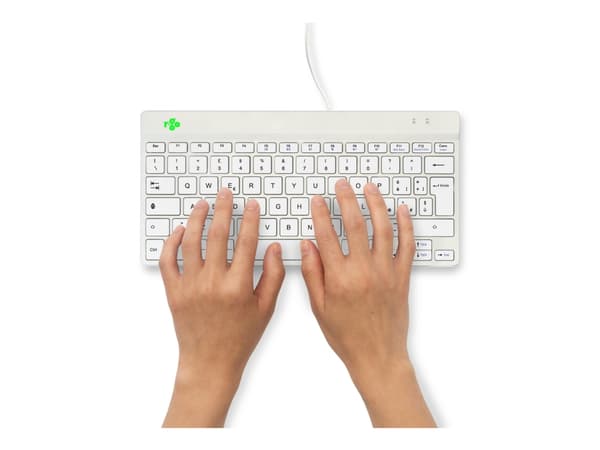 R-Go Compact Break - Tastatur - with integrated break indicator - USB-C - QWERTY - Italiensk - hvit