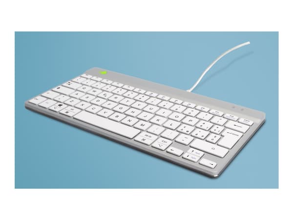 R-Go Compact Break - Tastatur - with integrated break indicator - USB-C - QWERTY - Italiensk - hvit
