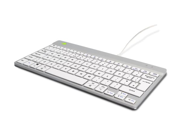 R-Go Compact Break - Tastatur - with integrated break indicator - USB-C - QWERTY - Storbritannia - hvit
