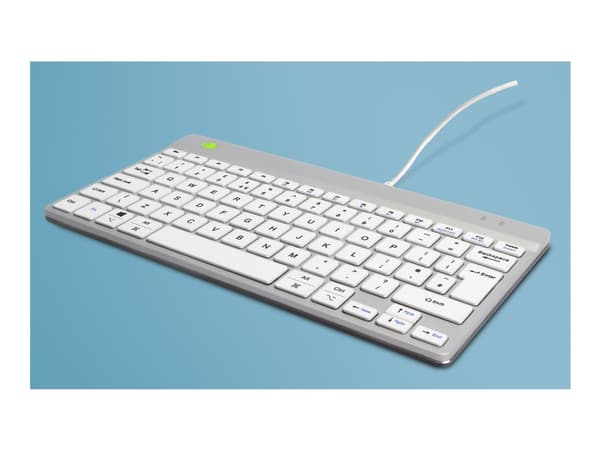 R-Go Compact Break - Tastatur - with integrated break indicator - USB-C - QWERTY - Storbritannia - hvit