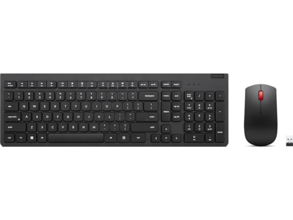 Lenovo - Näppäimistö- ja hiirisarja - langaton - 2,4 GHz - QWERTY - USA ja eurosymboli - musta