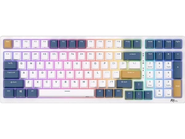 Royal Kludge mekaniskt tangentbord RK98 RGB, röd brytare (blå)