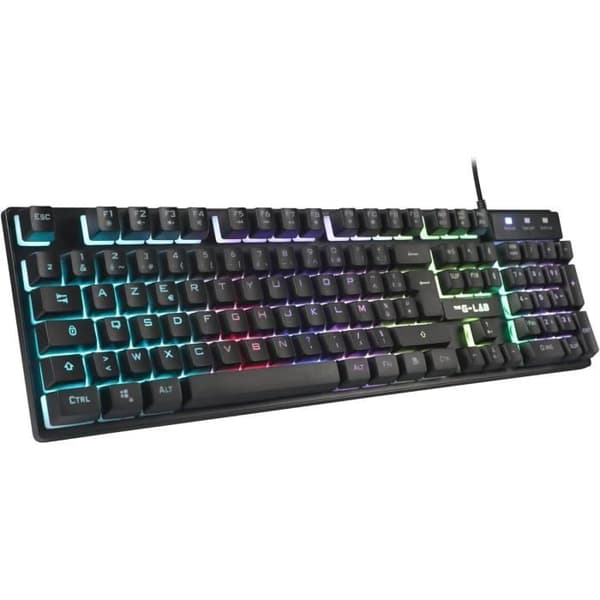 Speltangentbord - RGB-membran - THE G-LAB - KEYZ-CAESIUM/FR - FR Layout - 12 genvägar - 19 anti-ghosting-tangenter