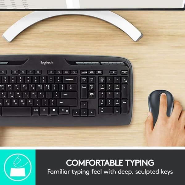 Tangentbordsmusset - Trådlös - Logitech - MK330 - AZERTY - Svart