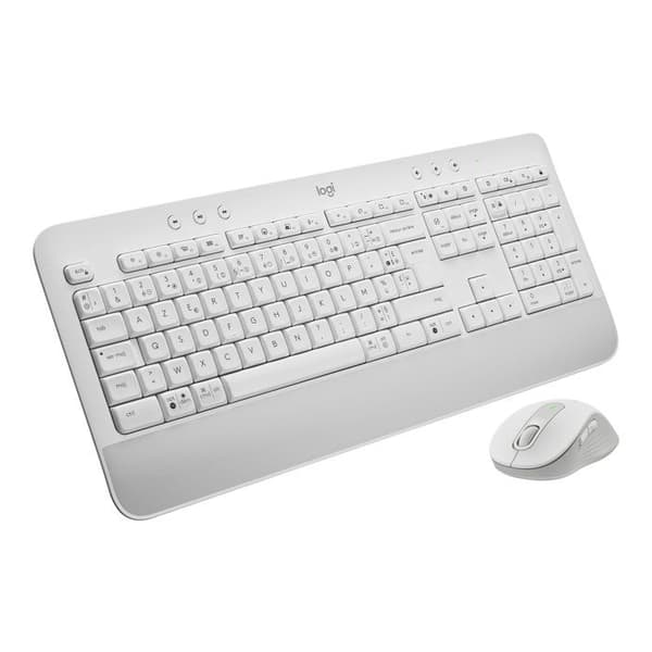 Tangentbord- och musset - Logitech - MK650 - AZERTY - Trådlös - Bluetooth LE - Bruten vit Vit