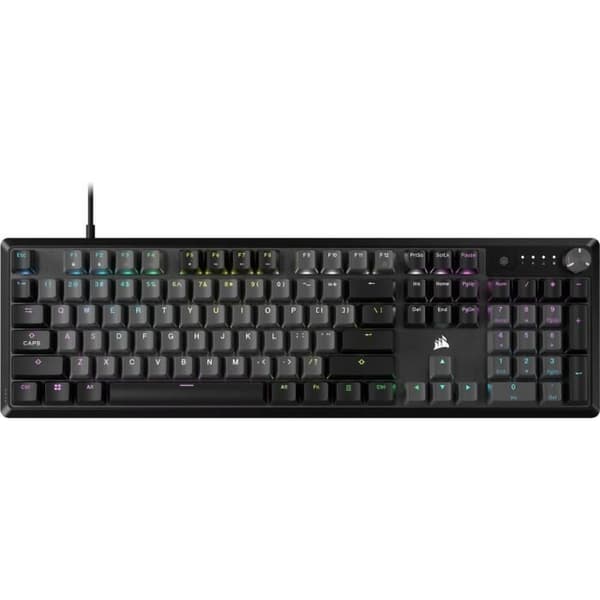 Mekaniskt speltangentbord - CORSAIR - K70 CORE RGB - CORSAIR Röda linjära omkopplare - Ljudisolering - Roterande hjul - Grå Grå