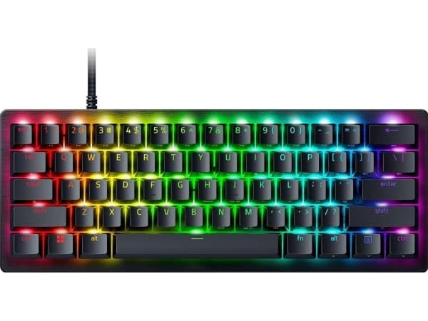 Razer Huntsman V3 Pro - Tangentbord - 60% - mini - bakgrundsbelyst - USB - QWERTY - amerikansk - tangentbrytare: Razer Analog Optical Switches (Gen-2