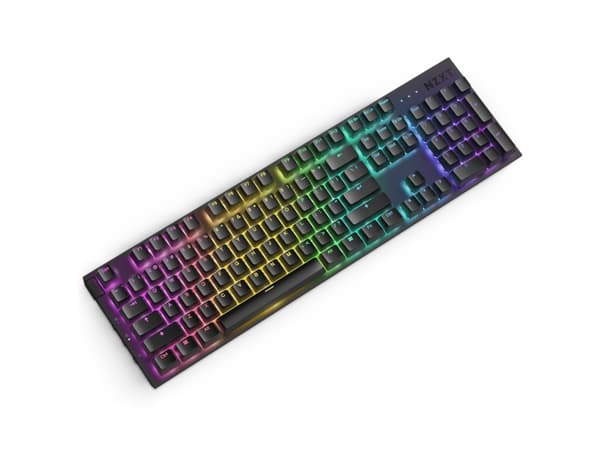 NZXT Function 2 - Tangentbord - full size - backlit - USB - QWERTY - Nordisk - tangentbrytare: NZXT Swift Optical Switches - svart