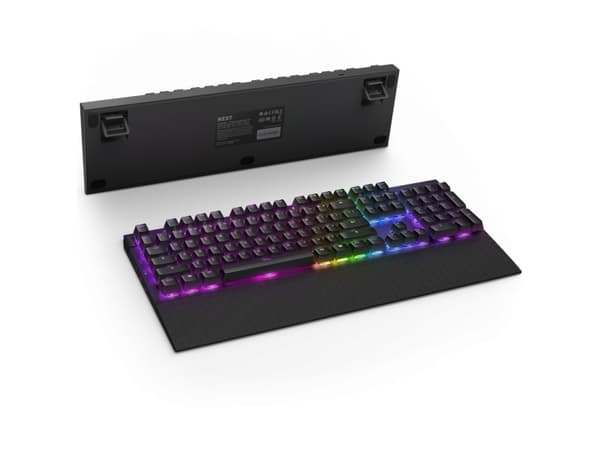 NZXT Function 2 - Tangentbord - full size - backlit - USB - QWERTY - Nordisk - tangentbrytare: NZXT Swift Optical Switches - svart